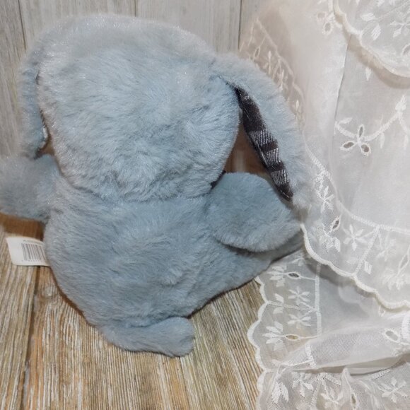 PLUSH PUPPY SMALL STUFFED ANIMAL GRAY WITH PLAID PAWS * - Picture 4 of 8